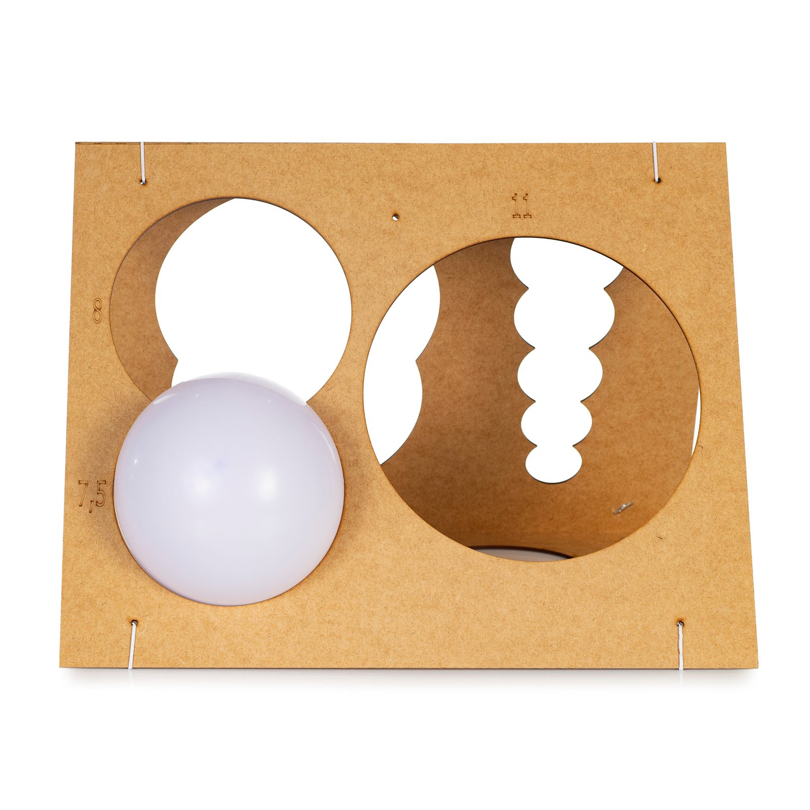 caixa de medidas triangular mdf bonus infladores