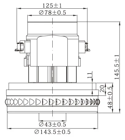 motor para aspiradores de pó ultralux 50/t3002/t5002 (ou similares)